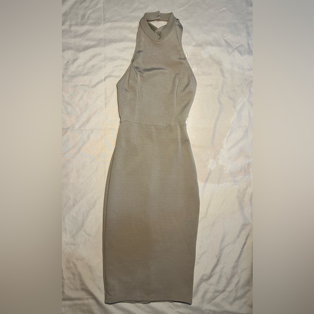 Elegant Tan Sleeveless Dress